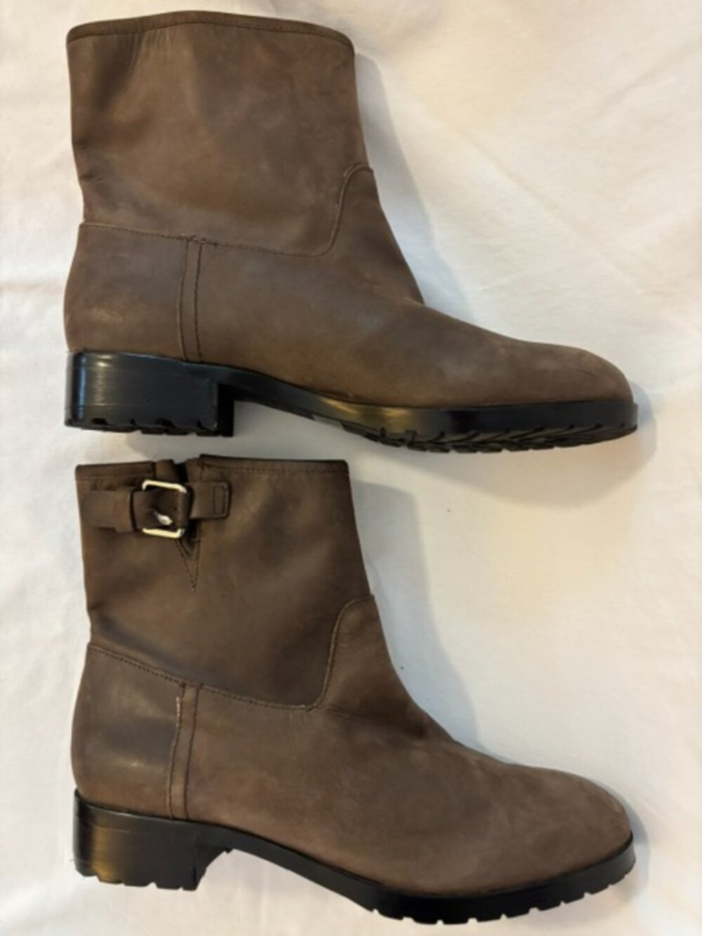Gap Dark Brown Leather Moto Ankle Boot w/Buckle Women's Size 9